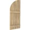 Ekena Millwork Americraft 6-Board (2 Batten) Wood Joined Board-n-Batten Shutters w/ Arch Top, ARW101BQ621X77UNH, PR ARW101BQ621X77UNH - alternate 6